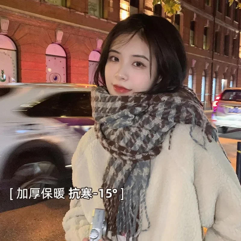 

Autumn Winter Luxury Brands Classic England Style Women Scarf Fashion Stripe Plaid Wool Scarves Tassel Shawls Lady Wrap Y12