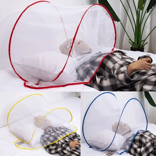 Summer Pop-Up Mini Folding Mosquito Net Cover Portable Encryption Anti-Mosquito Head and Face Pest Control Home Textile Bed Nets 1