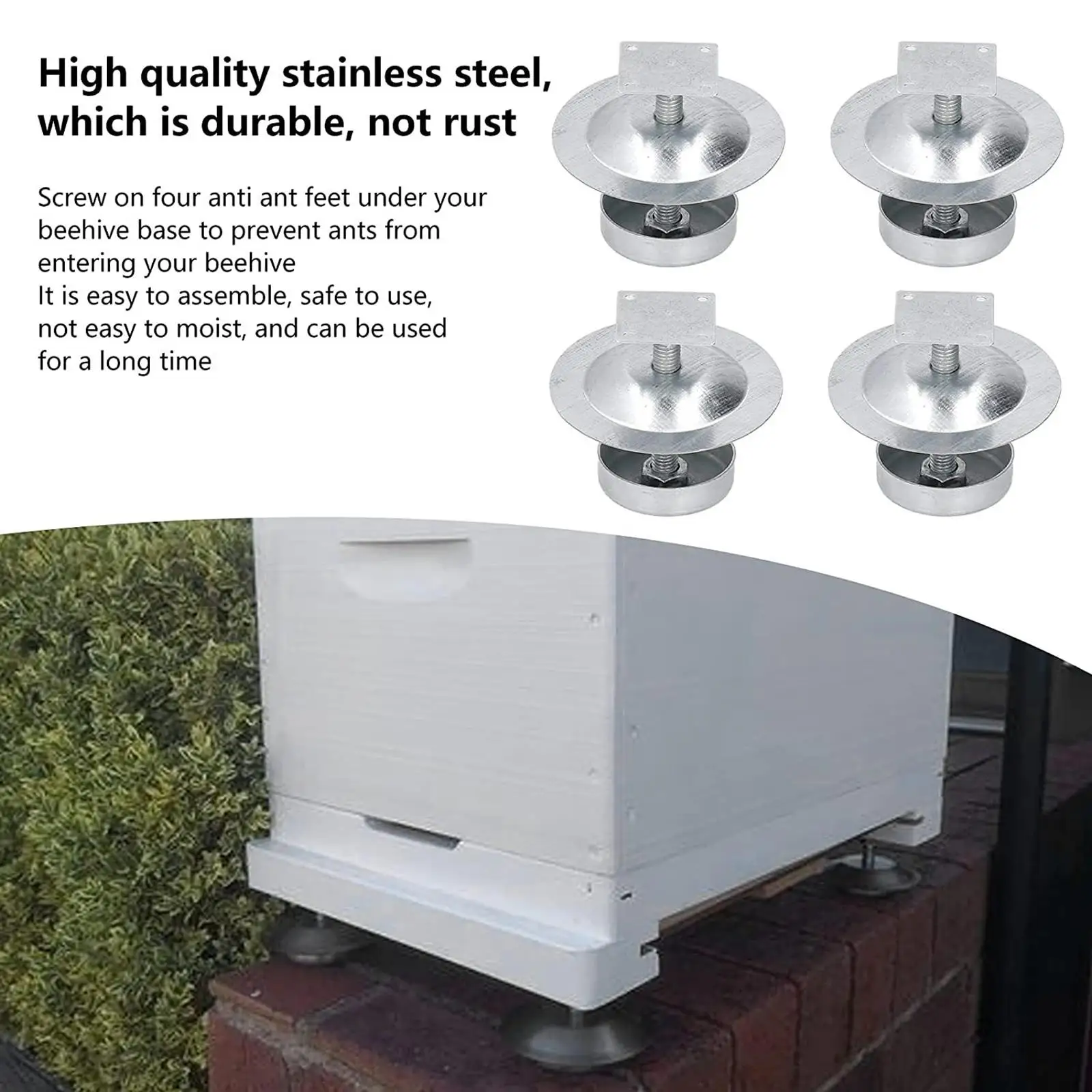 Beehive Stand Feet Argent Stainless Steel Beekeeping Tool for Beekeeper Hive Foundation Support