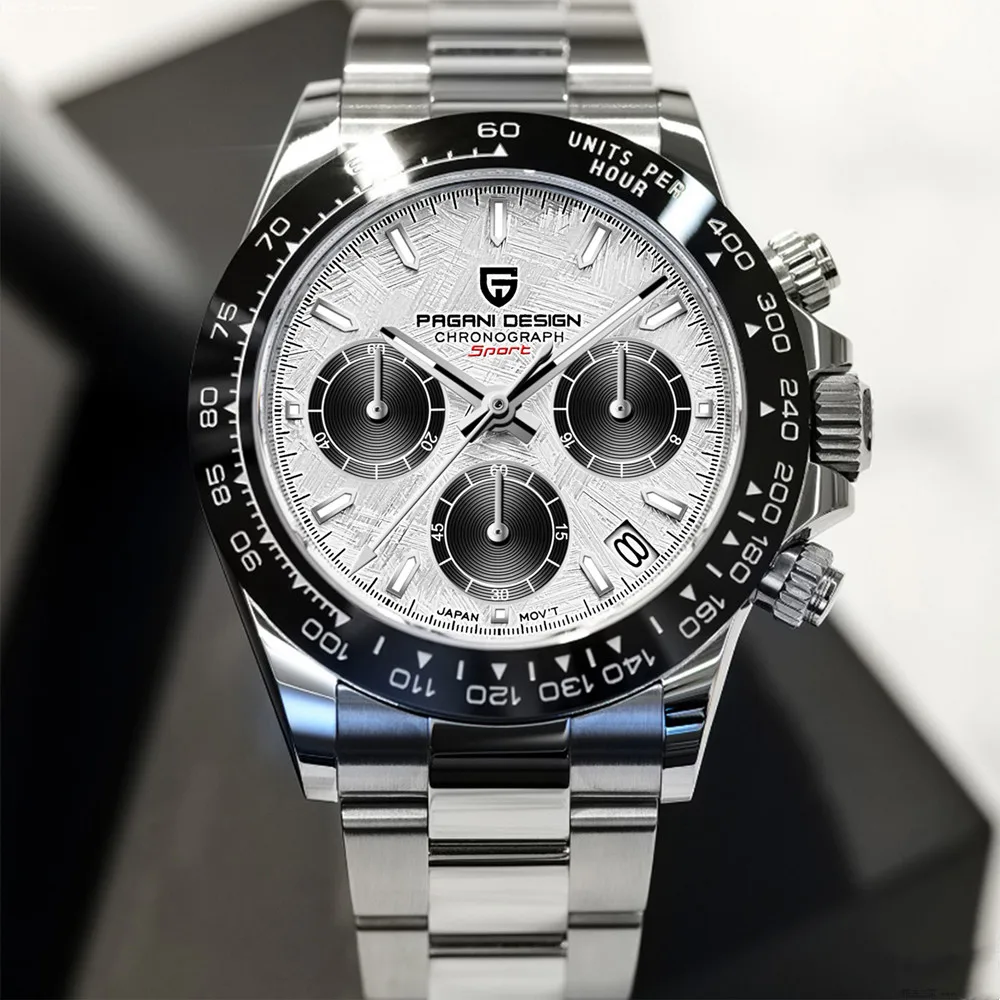 Pagani Design New Meteorite Dial Quartz Men Sport Chronograph 100m