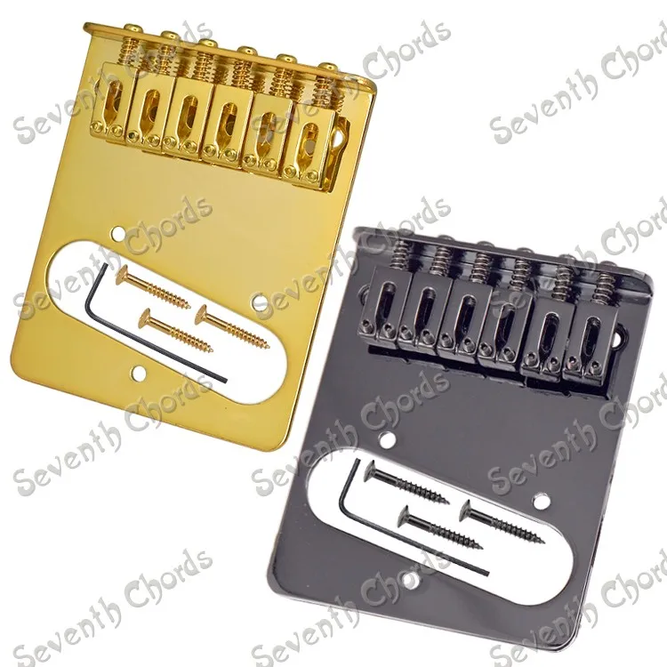 

A Set 6 String Flat Saddle Bridgefor TL Electric Guitar - Black - Gold For Choose (Strings Through Bridge )