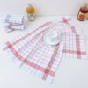 Large Plaid Kitchen Dish Towels Absorbent Tea Towels Soft and Reusable Cleaning Cloths Quick Drying Dish Rags for Washing Dishes 4