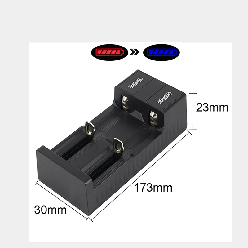 Universal 1/2 slot Smart Battery USB Charger for Rechargeable Li-ion 18650 26650 14500 Batteries