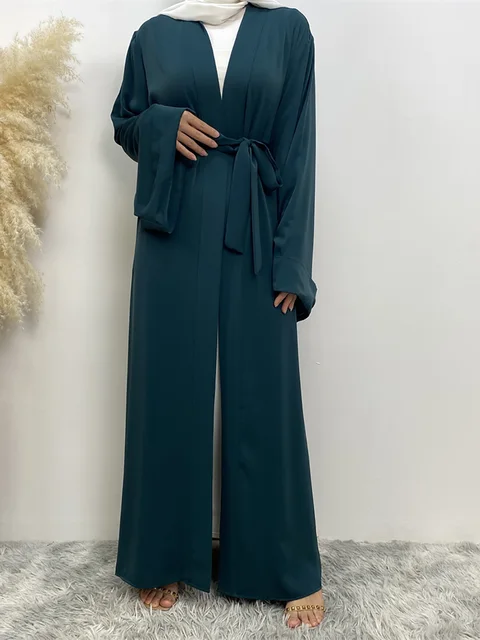 Chog omenRamadan Simple Open Abaya pour femmes, Dubaï, Turquie, Kaftan musulman pour femmes, Kimono, Robe modeste, Caftan Marocain, Vêtements Islamiques