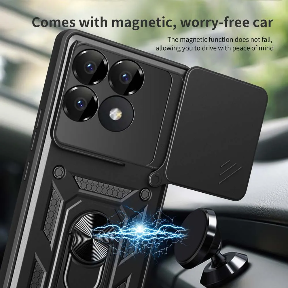 Shockproof Armor Case with Car Holder and Camera Lens Protection