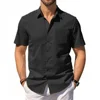 119258-115061.jpg Cotton Linen Shirt Essential Breathable Short-Sleeve Hawaiian Button-Up for Men