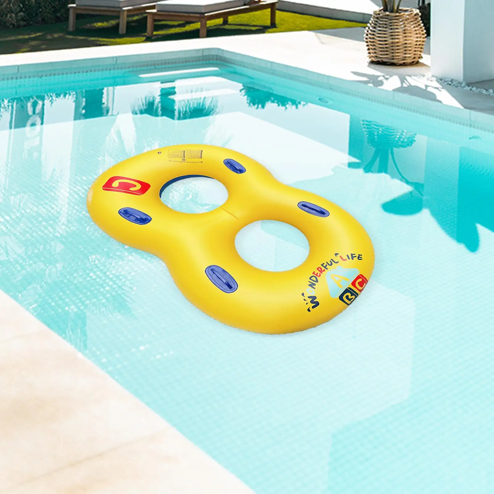

8 Word Double Ring for Kids Adult Swim Ring Tube for Pool Swimming Pool Sand