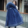 Winter Jacket 2023 New Women Parka Clothes Long Coat Wool Liner Hooded Jacket Fur Collar Thick Warm Snow Wear Padded Parka 6XL 1