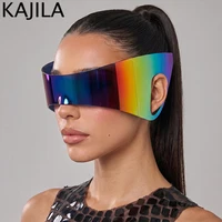 Lunettes de soleil oversize monobloc style punk pour femme 2026 – Marque de luxe, sportives, sans monture, coupe-vent, masque solaire enveloppant 4