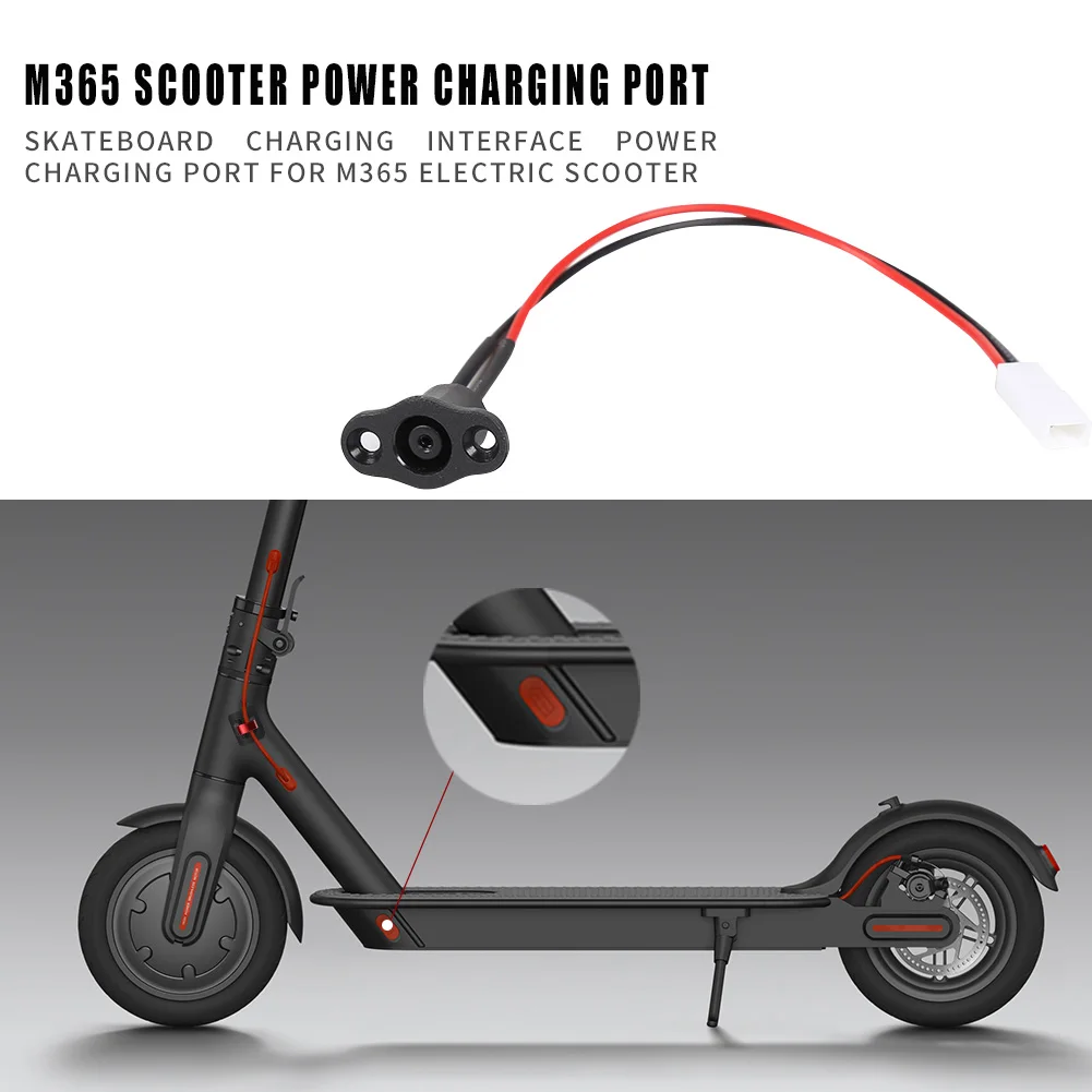 Skateboard Charging Interface ABS Skateboard Power Charging Port M365 Electric Scooter Charging Interface