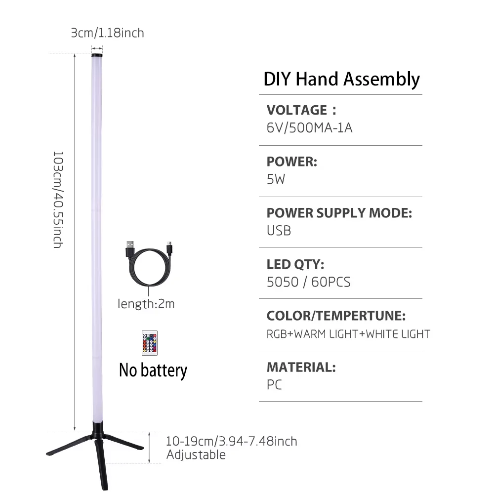 ตัวเลือกสินค้า โคมไฟตั้งพื้น LED RGB ควบคุมผ่านรีโมทและแอป ซิงค์เพลง สร้างบรรยากาศ โคมไฟมุมห้อง โคมไฟตั้งพื้นสมาร์ททันสมัย สำหรับห้องนอน ห้องนั่งเล่น