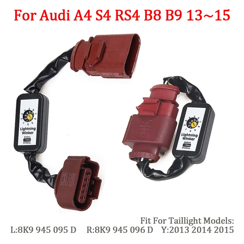 

For Audi A4 S4 RS4 B8 B9 2013-2015 Dynamic Turn Signal Indicator LED Taillight Module Cable Wire Harness Left&Right Tail Light