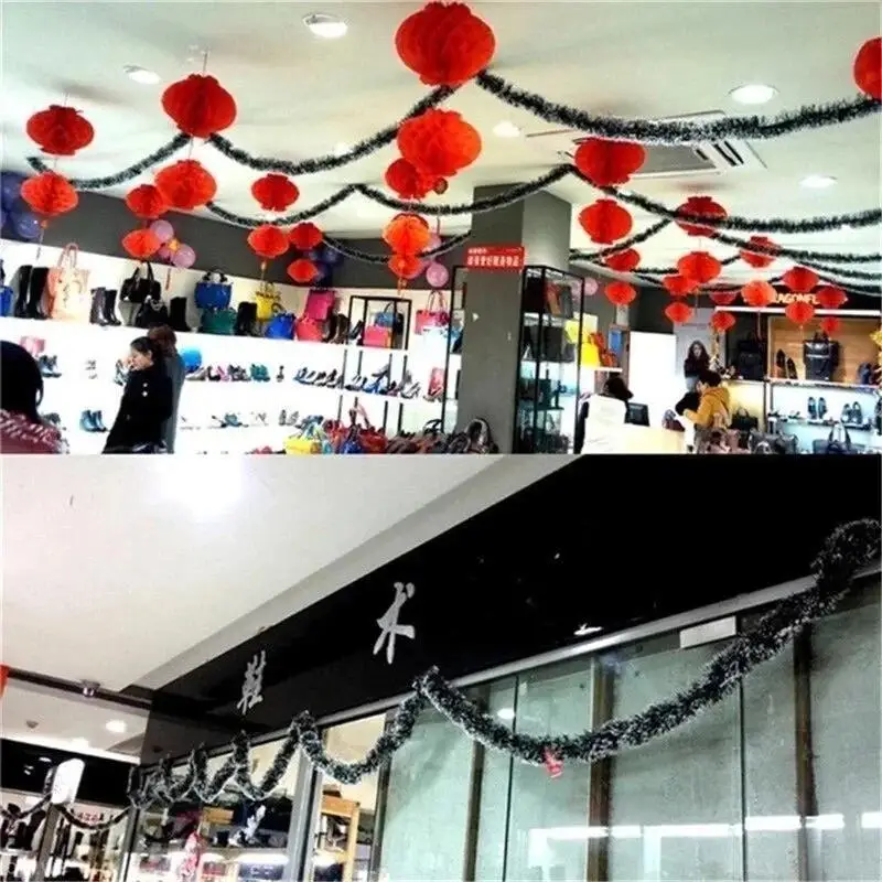 New Twist Christmas Garland 2M Ribbon Tinsel Hanging On Fireplace Christmas Tree Kitchen Bar Tops Wedding Party Decor