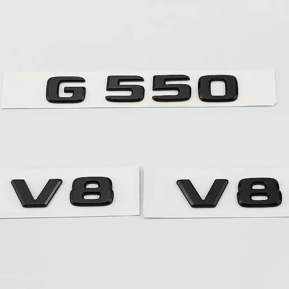 Black Gloss G550 V8 V8 Logo Sticker Car Lettering Emblem Accessori Per Mercedes Benz G550 V8 V8