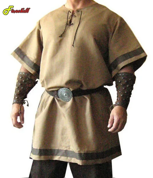 

Cosplay Medieval Vintage Renaissance Halloween Warrior Knight LARP Costume Adult Men Nordic Army Pirate Tunic Shirt Tops Outfits