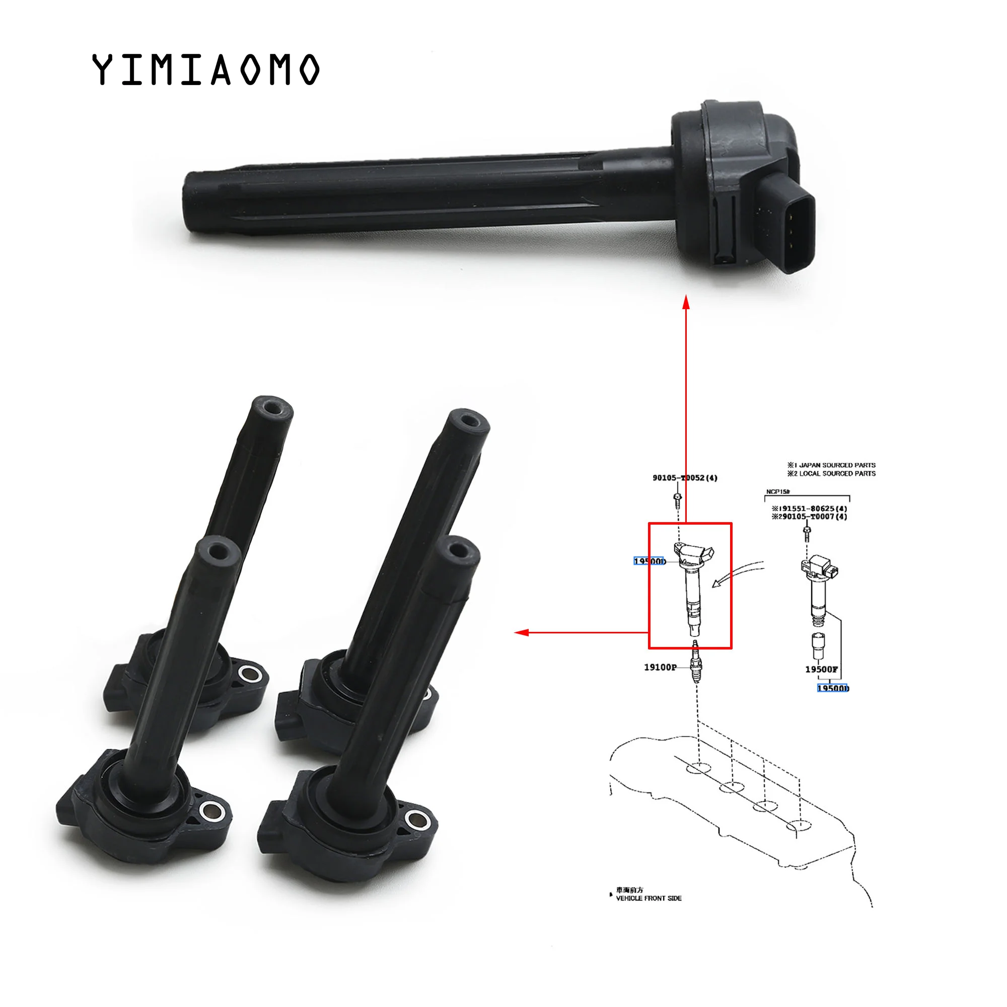 90919-t2010 90919t2010 New 4pcs Ignition Coils For Toyota Camry  