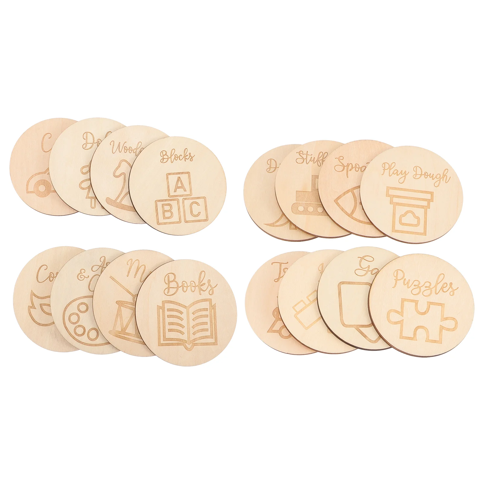 

Wooden Storage Tags Kids Storage Category Label Round Bundle Label Sign For Baby Nursery Decoration