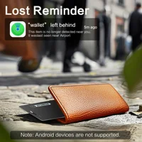 Traceur de portefeuille rechargeable ultra-mince compatible avec l'application Apple Find My, étanche IP68, localisateur intelligent Bluetooth, carte de localisation GPS pour portefeuille, sacs, clés, passeport, animaux de compagnie, uniquement iOS 2