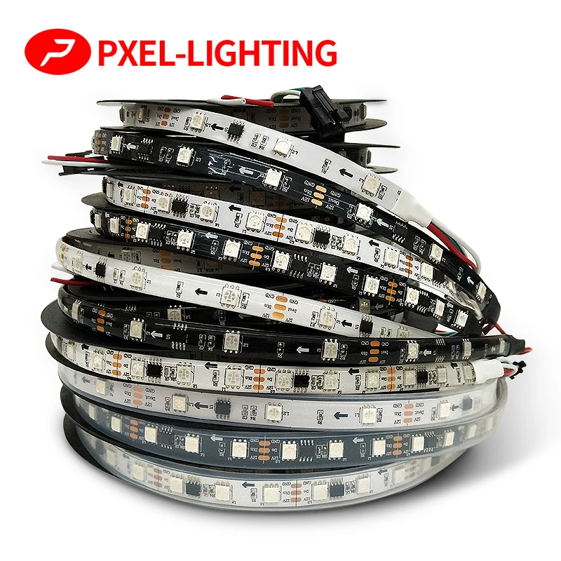 

DC12V WS2811 5050 RGB Led Strip Light SMD Addressable 30 60LEDs External 1 IC Control 3 Leds Bright Normal Led Lights