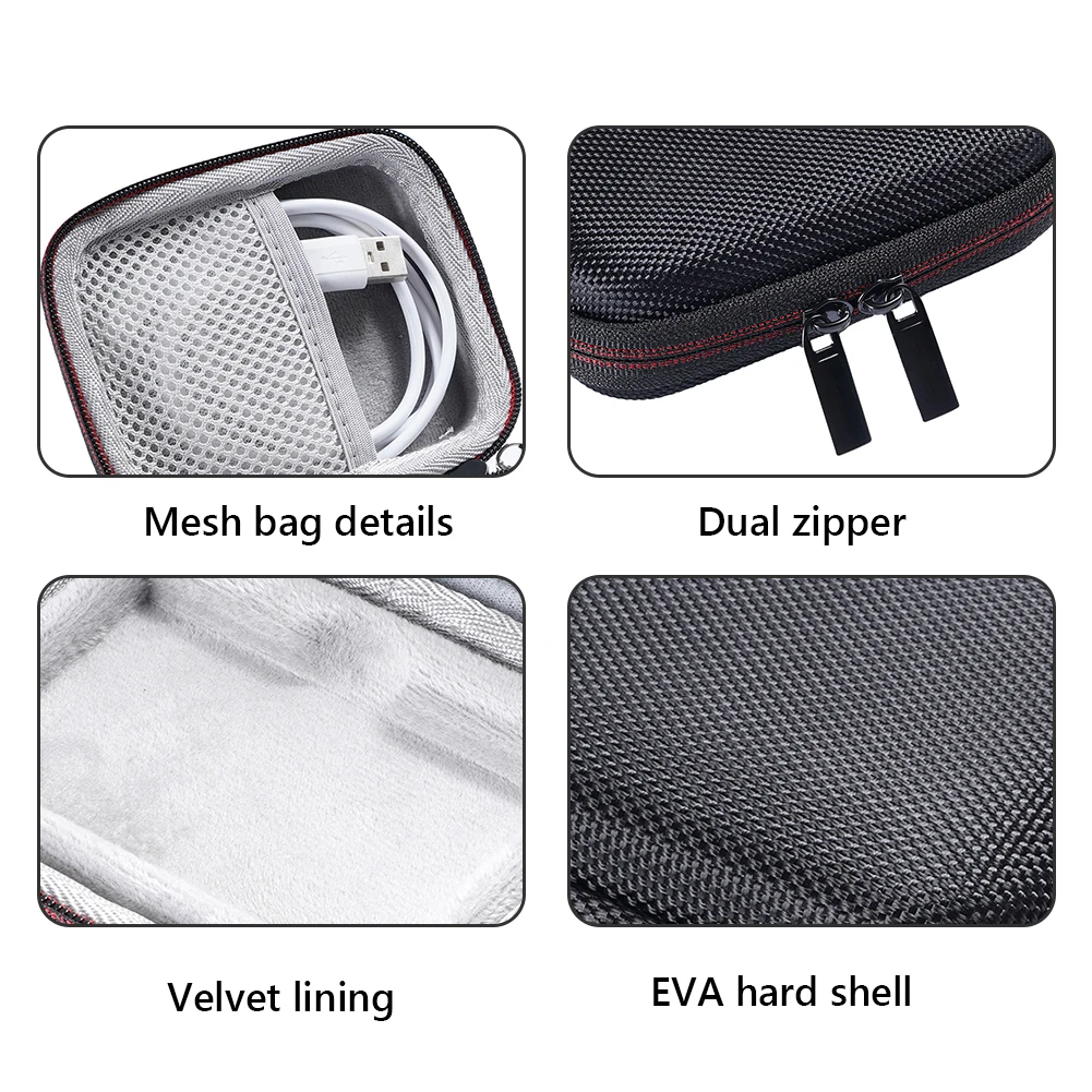 EVA Hard Carrying Case Anti-Scratch Travel Storage Bag with Hand Strap for Samsung T7 Shield/T9 4TB/2TB/1TB Portable SSD