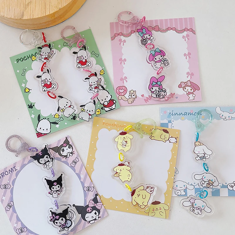 

10Cm Sanrios Cartoon Kuromi My Melody Cinnamoroll Kawaii Cute String Doll Small Pendant Decoration Hand Ledger Bag Pendant