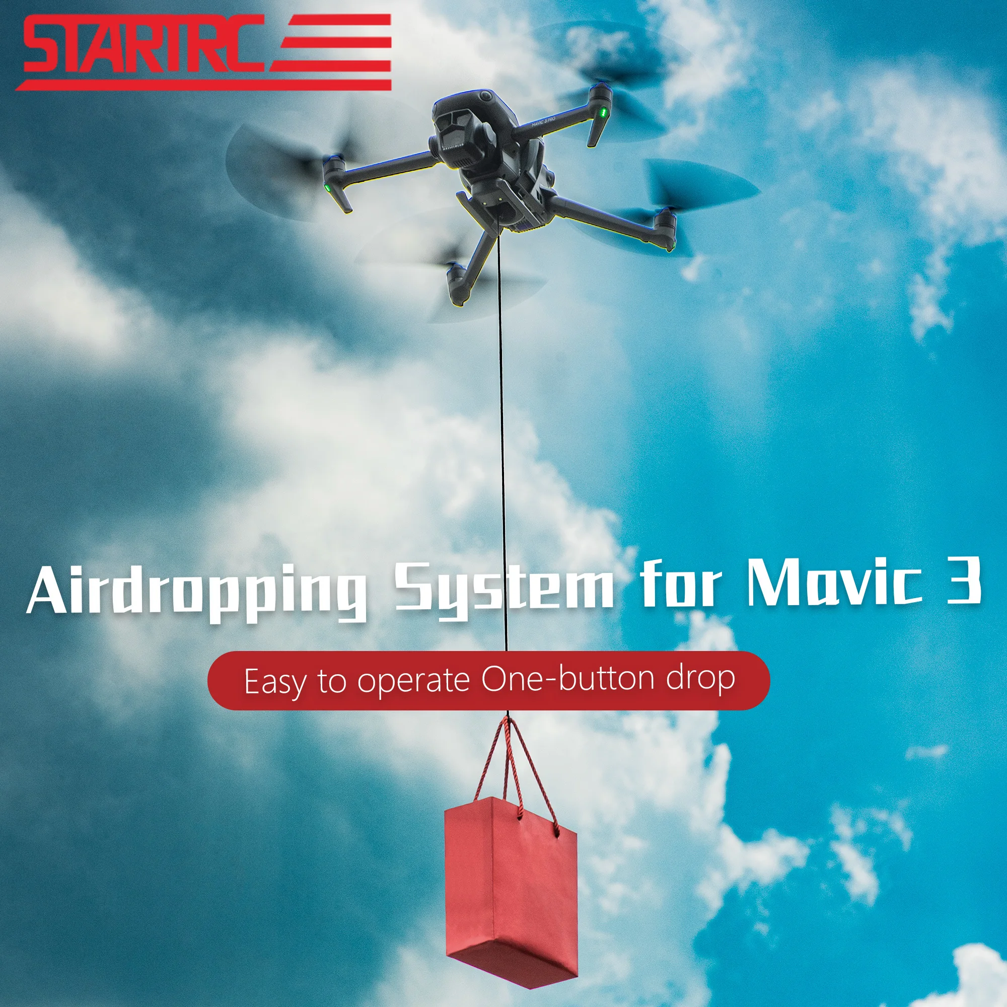

Airdrop System for DJI Mavic 3 Pro Classic Drone Dropper Fishing Bait Wedding Ring Gift Deliver Life Rescue Delivery Thrower