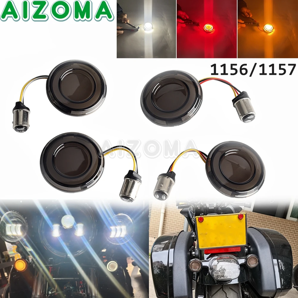Moto 1157 1156 Bullet Led Indicatore Conversions Indicatore Di Direzione Per Harley Road King Street Electra Trike Glide 02-2021