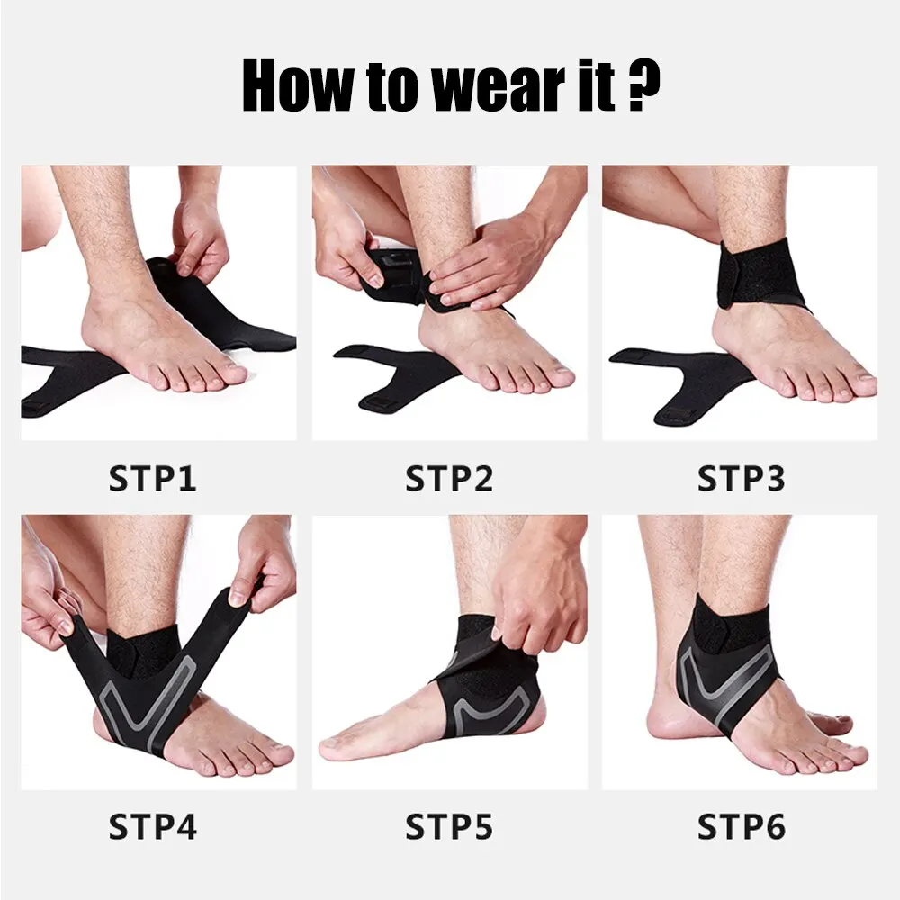Fitness Ankle Straps Ankle Straps Ankle Support Ankle Support Brace 1Pair Sport Ankle Stabilizer Brace Compression Ankle Support Tendon Pain Relief Strap Foot Sprain Injury Wraps Run Basketball