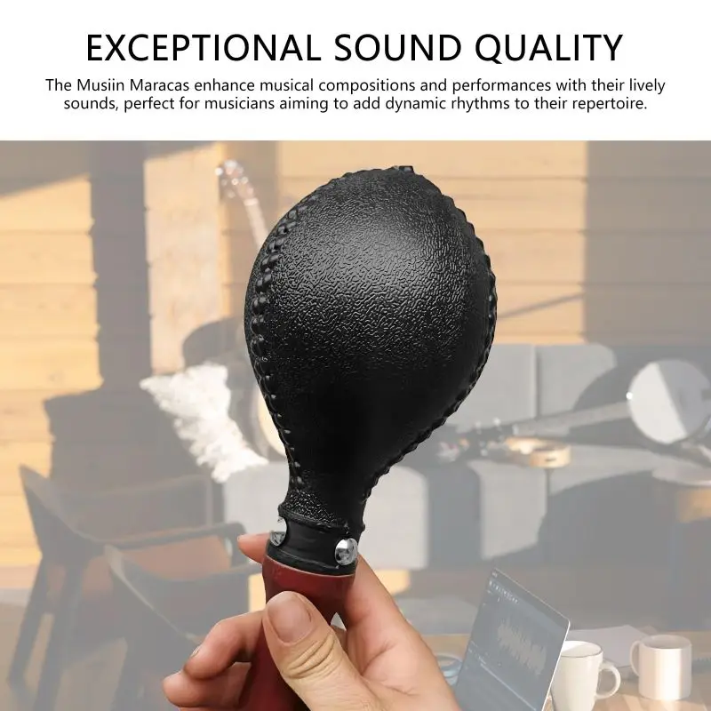 Professional Maracas Pair with ABS Shell and Wooden Handles for Live Performances and Parties