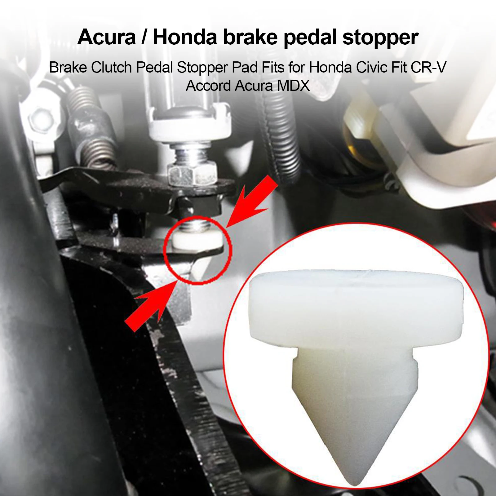 1 Pc Brake Clutch Pedal Stopper Pad Fits For Honda Civic Fit CR-V Accord Acura MDX 46505-SA5-000 car pedals