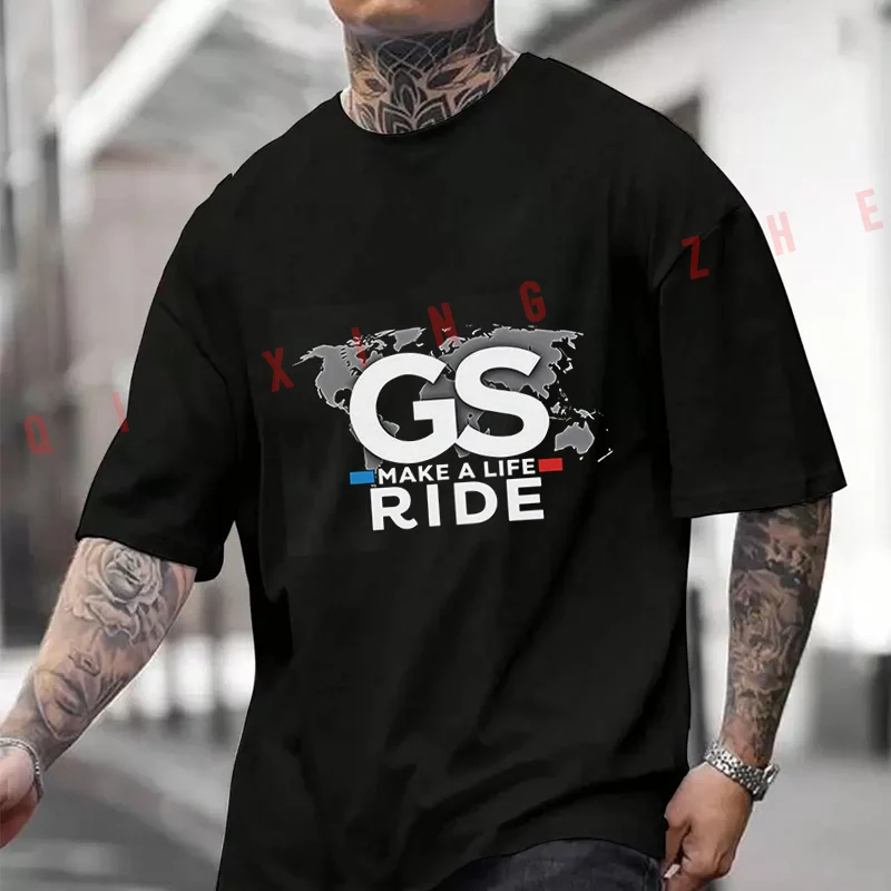 GS MAKE A LIFE RIDE Motorcycle 2026 코튼 캐주얼 티셔츠..