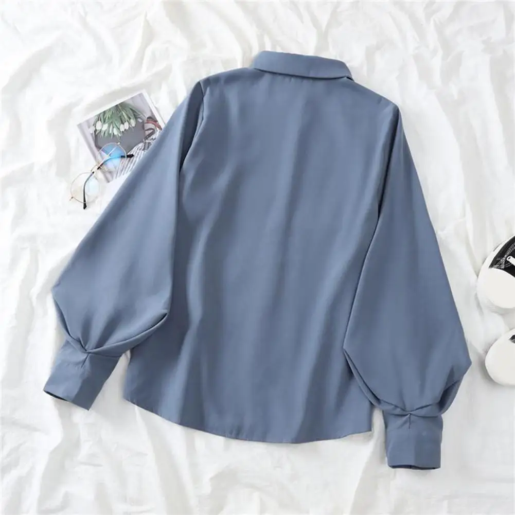 

Women Long-sleeve Shirt Streetwear Women's Casual Shirt with Lantern Sleeve Single Breasted Design Fashionable Baggy for Trendy
