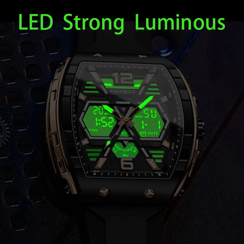Lige Mens Watch Fashion Outdoor Sport Calendar Quartz Watches Men Dual Display Waterproof Man Watch Digital Chronograph Clock, Alina Gadgets