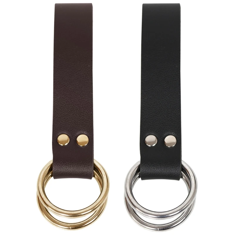 

Women Men Mug Hook Strap Double Metal Rings Leather Loop Medieval Belt Skirt Hiking Performance Adult Accessories