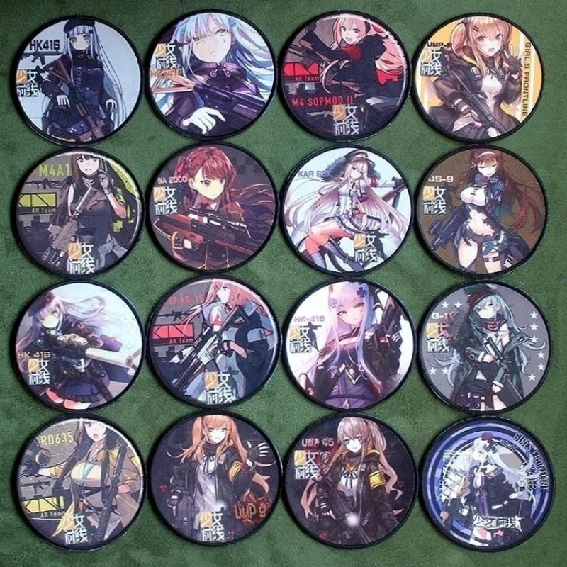 

Girl Frontline Anime Patch Gun Girl Print Hook&Loop Patches Game Armband Tactical Morale Badge on Backpack Hats Sticker