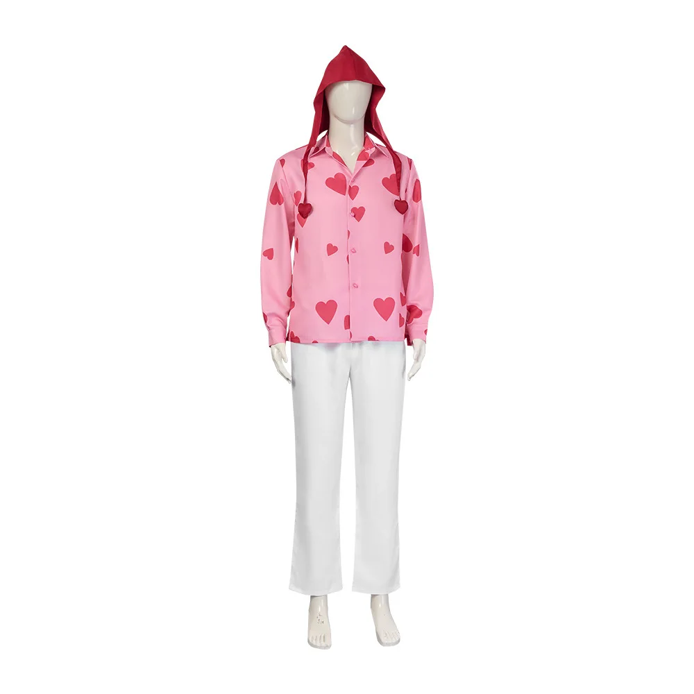 One Piece: Donquixote Rosinante | Black Plush Jacket and Pink Shirt Costume Cosplay 26 Generic Black Plush Jacket and Pink Shirt Costume for Men (Unofficial)