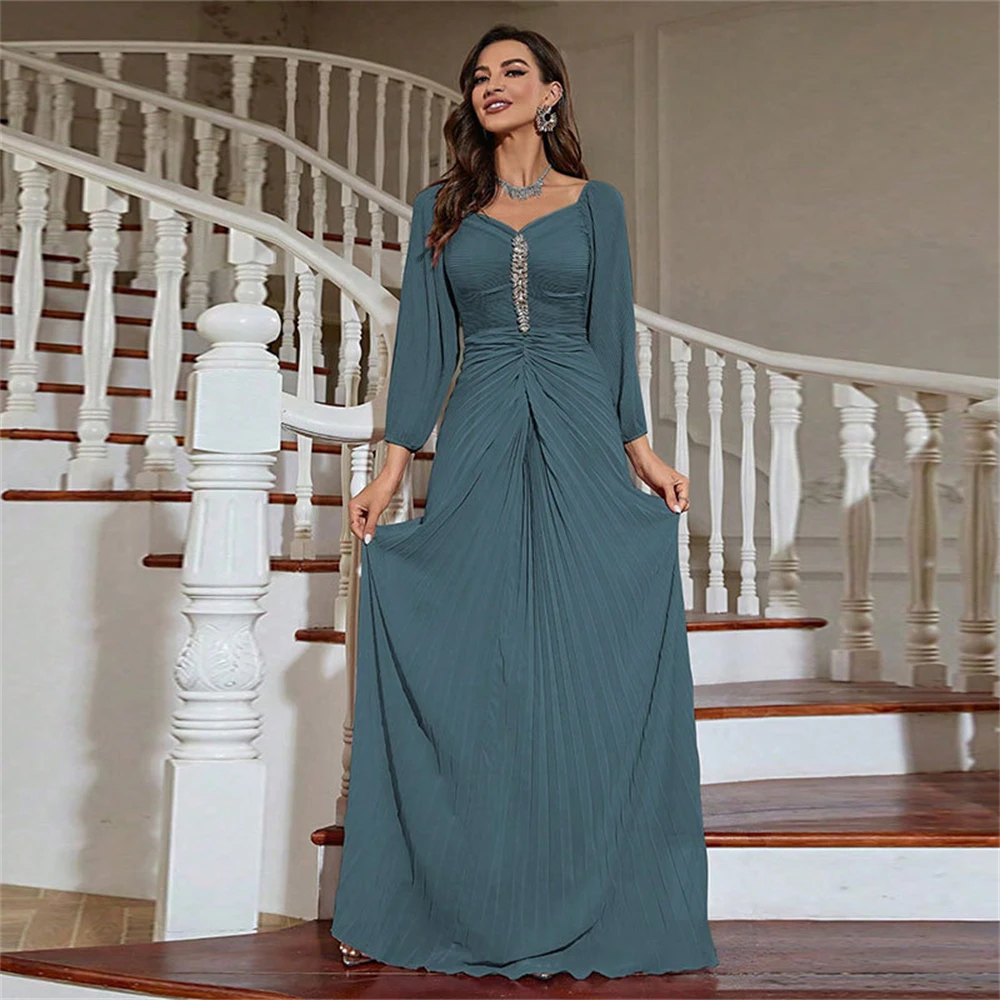 

Eid 2024 Muslim Women Party Dress Abaya Dubai Women Kaftans Evening Pleated Dresses Morocco Islam Robe Femme Musulmane Vestidos