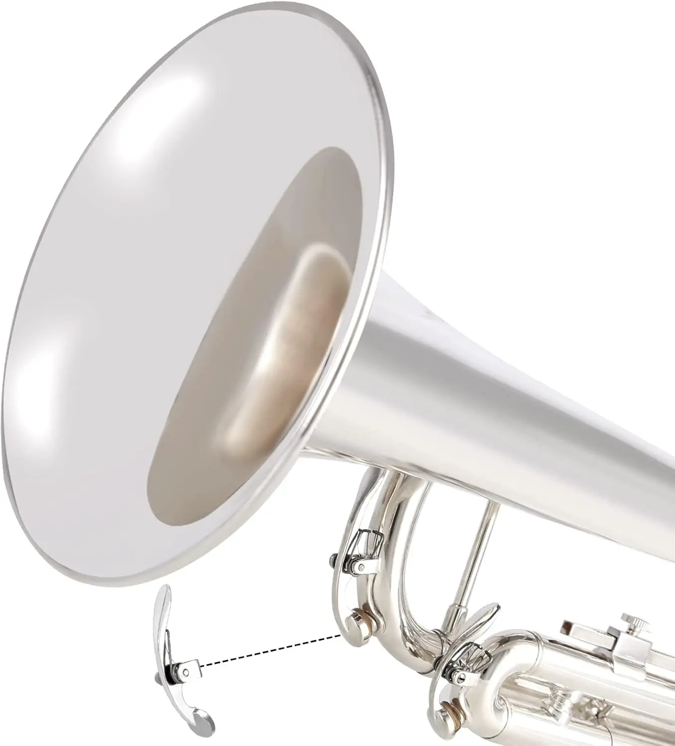 Bb Trumpet Standard Trumpet Set with Carrying Case,Gloves, 7C Mouthpiece, Cleaning Kit, Tuning Rod (Silver)