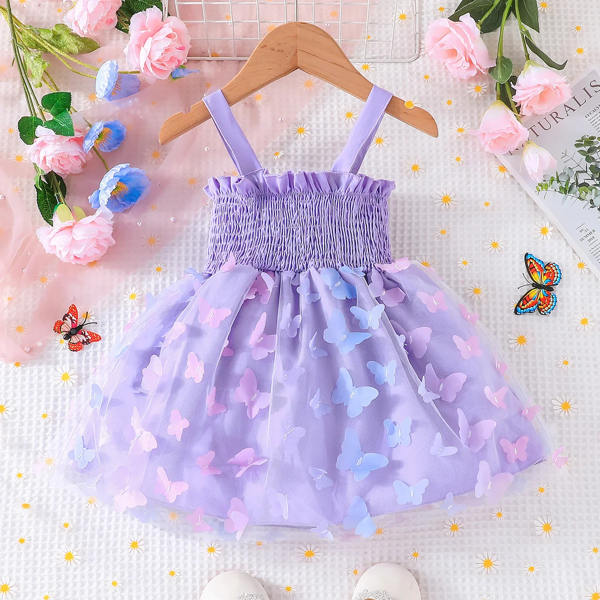 ASKX Vestido De Princesa Con Estampado De Mariposa De