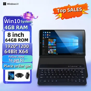 미니 태블릿 PC, 윈도우 10 쿼드 코어 Z8350 CPU, 1920x1200 IPS 와이파이 듀얼 카메라, 8 인치, 64 비트, X64 AR2, 4GB RAM, 64GB ROM, 최고 판매