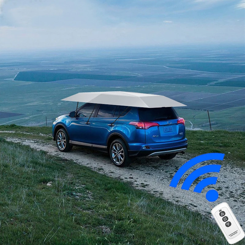 

Car Tent Umbrella Movable Carport Folding Semi-automatic Portable Protection Sunproof Sun Shade Canopy Cover