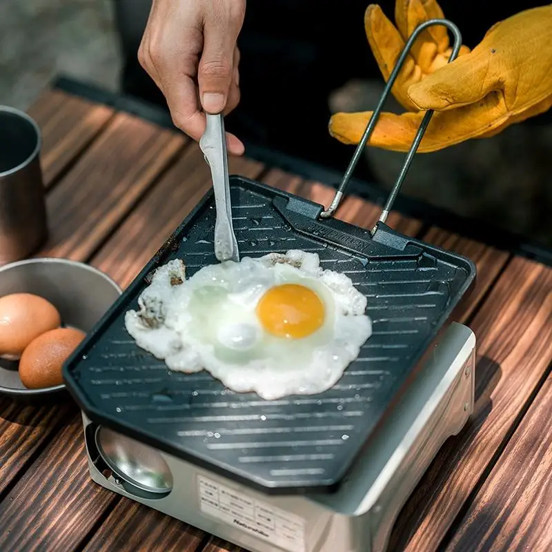Naturehike Outdoor Camping Picnic BBQ Grill Pan Square Aluminum Alloy Stainless Steel Non Stick Frying Pan bbq grill pan non stick frying pan camping cookware set camping cookware kitchen utensils