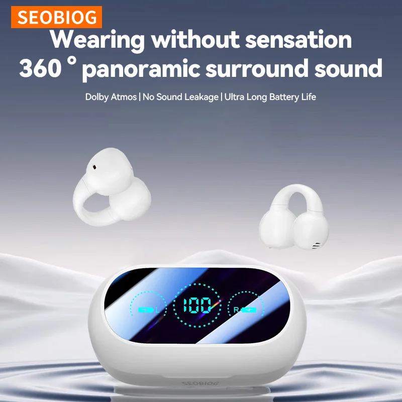 Wireless Bluetooth Earbuds with Intelligent Noise Reduction and LED Display