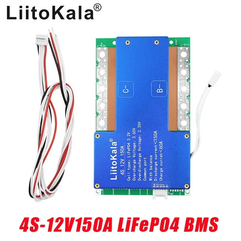 

Защитная печатная плата LiitoKala 4S-12V150A-BMS LiFePo4 литий-железо-фосфатной батареи с сбалансированной зарядкой
