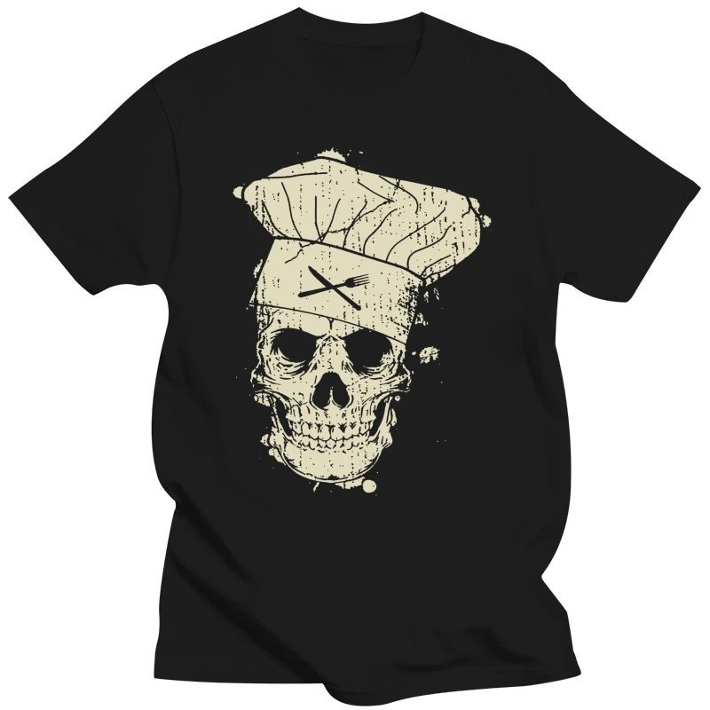 T-Shirt Da Donna-Cooking Skull - Cooking Skull Chef Cook Pro Black S M L Xl Outdoor Wear Tee Shirt