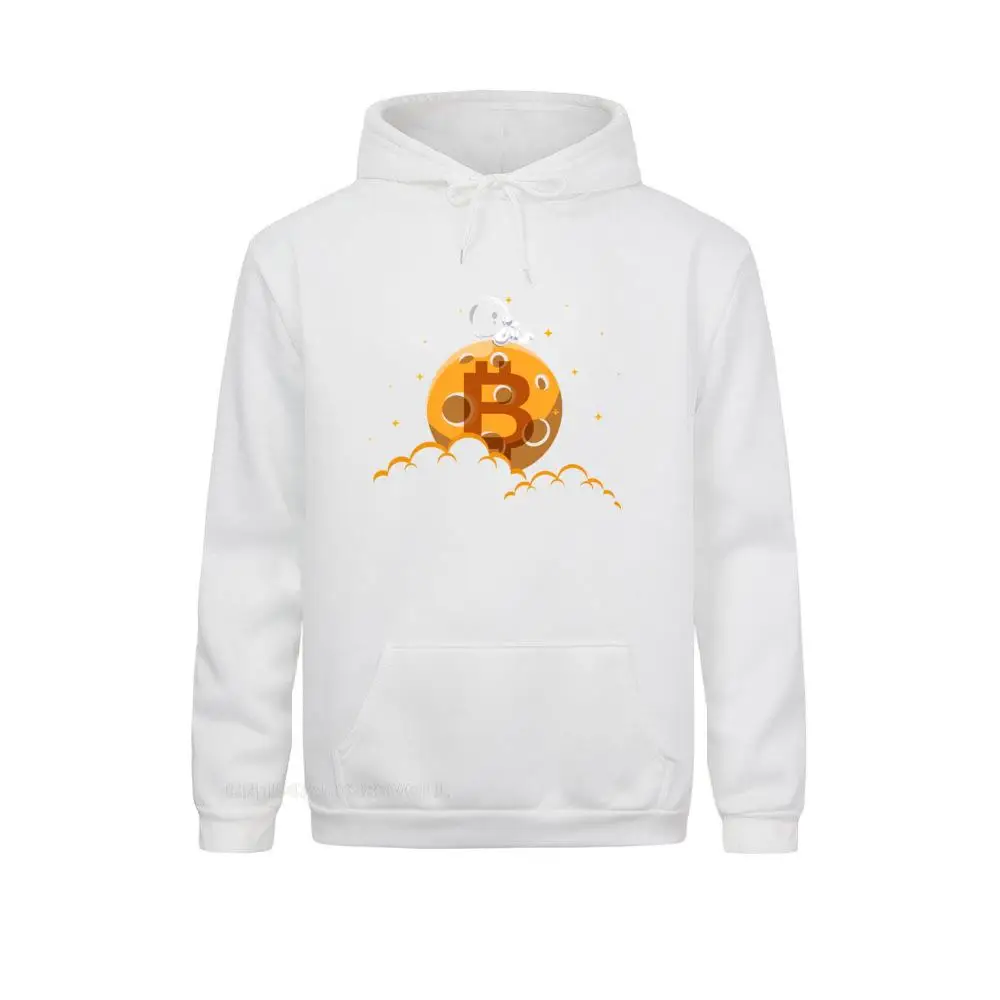 bitcoin astronaut space btc crypto Hoodies for Men Fitness Sweatshirts Summer New Design Hoods Long Sleeve larch white