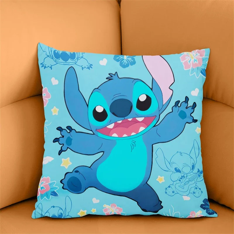 Cushion Cover Pillow Case Cover Disney Stitch Star Pillow Anime Secondary Peripheral Sofa Bed Head 45x45 cm