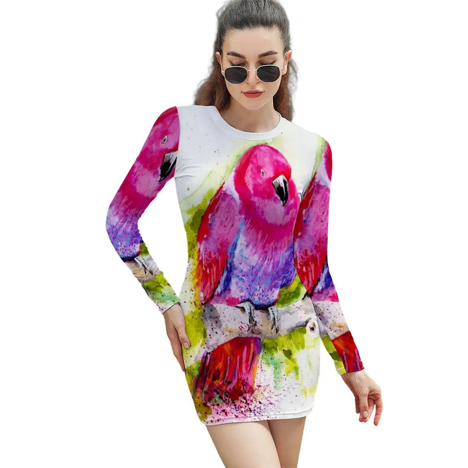 

Eclectus Parrot Long-Sleeved Sheath Dress women dresses dresses for special events evening dress woman