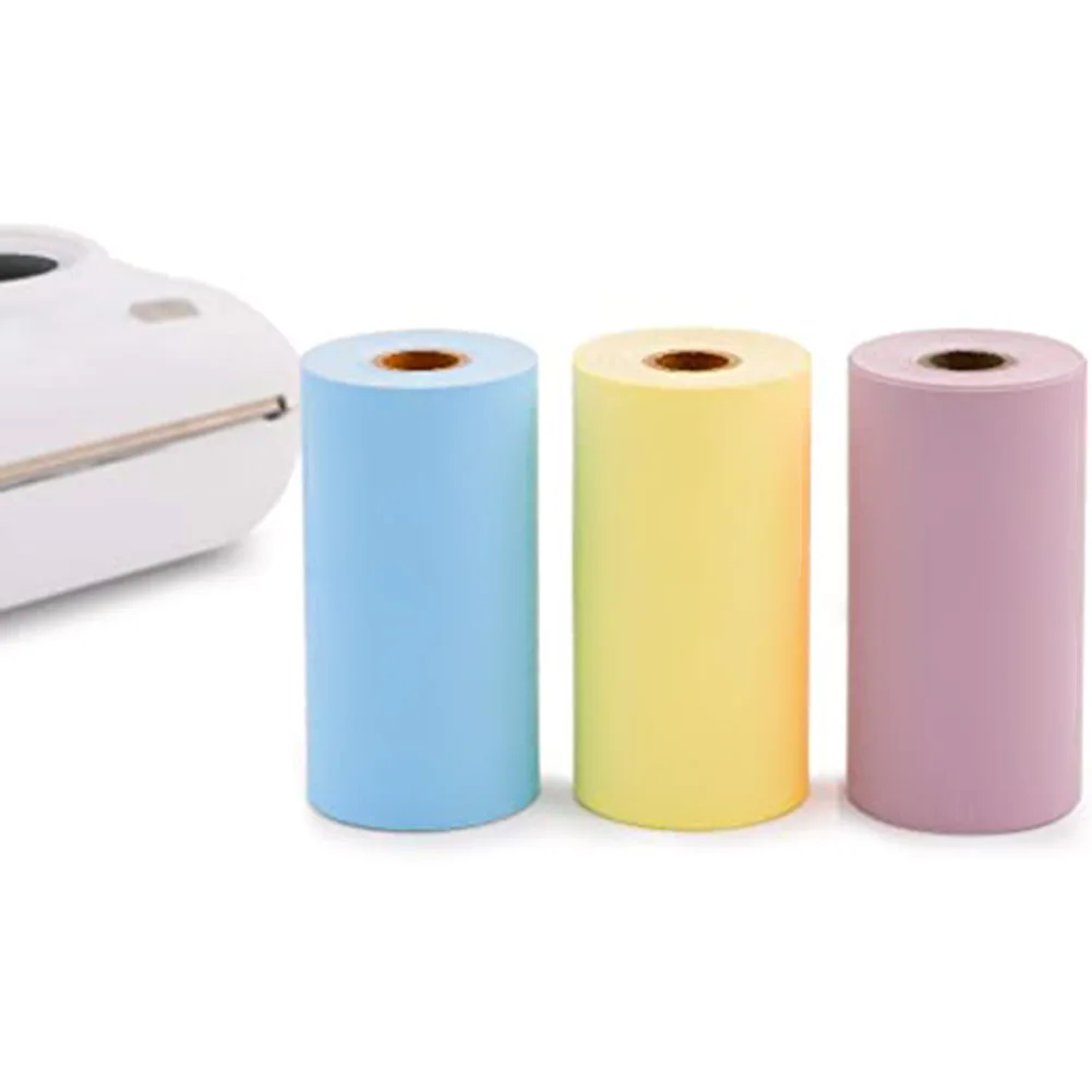 6pcs 57x30mm Portable Pocket Printer Paper Rolls Self-Adhesive Thermal Paper Replacement for Paperang P1/P2 Mini Photo Printer