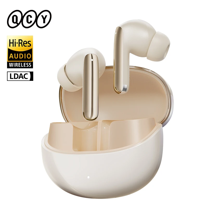 QCY MeloBuds Pro Écouteurs sans fil hybrides adaptatifs à réduction active du bruit 46 dB Bluetooth 5.3 LDAC Audio haute résolution 34 h Ajustement confortable
